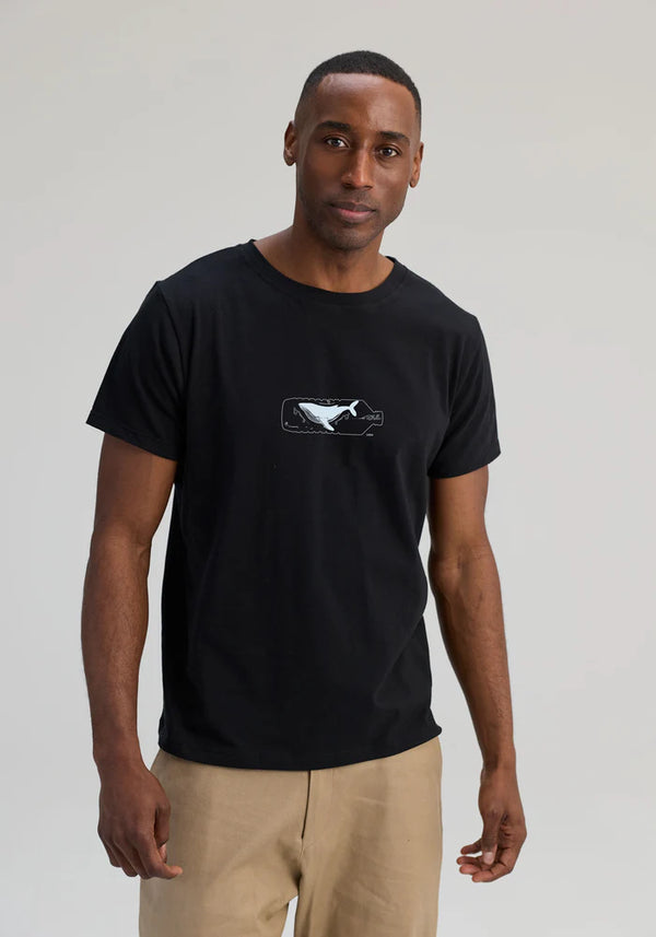 T-shirt unisexe Message en bouteille noir - arloca