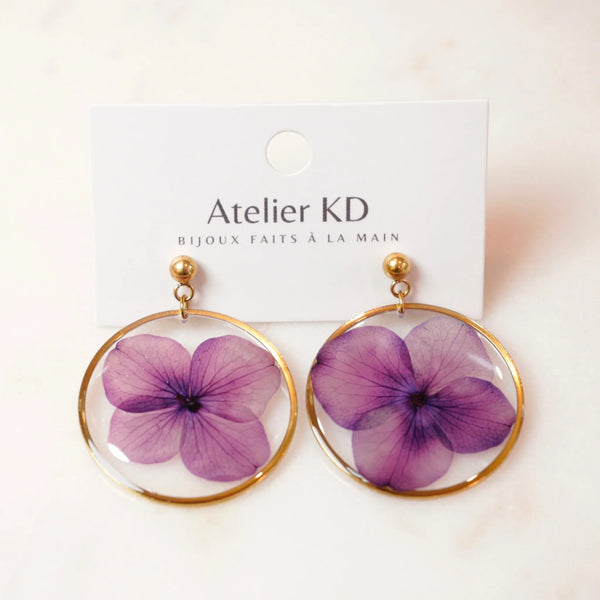 Boucles d'oreilles Lili Hortensia - arloca