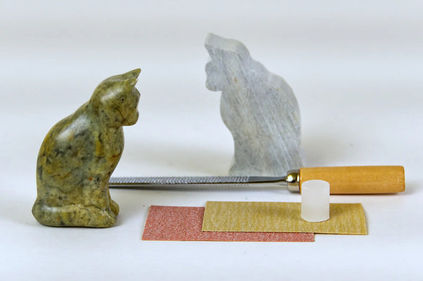 Kit de sculpture de chat en stéatite