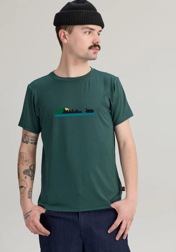 T-shirt Mtl un fleuve vert forêt - arloca