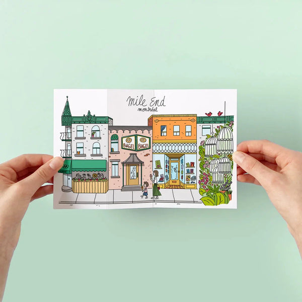 Carte de souhaits à déplier Mile-End Montréal