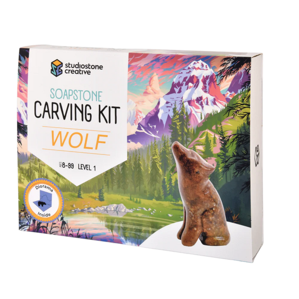 Kit de sculpture de loup en stéatite