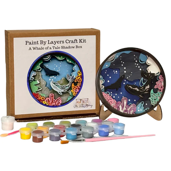 Kit d'artisanat de boîte à ombre "Une histoire de baleine" - arloca