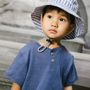 Chapeau de soleil pour enfant rayé indigo - arloca
