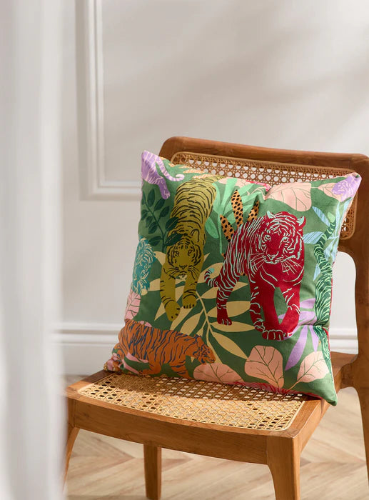 Housse de coussin en velours Tigresse - arloca