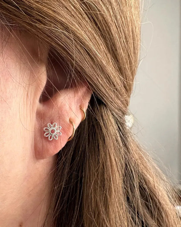 Boucles d'oreilles Marguerite en argent - arloca
