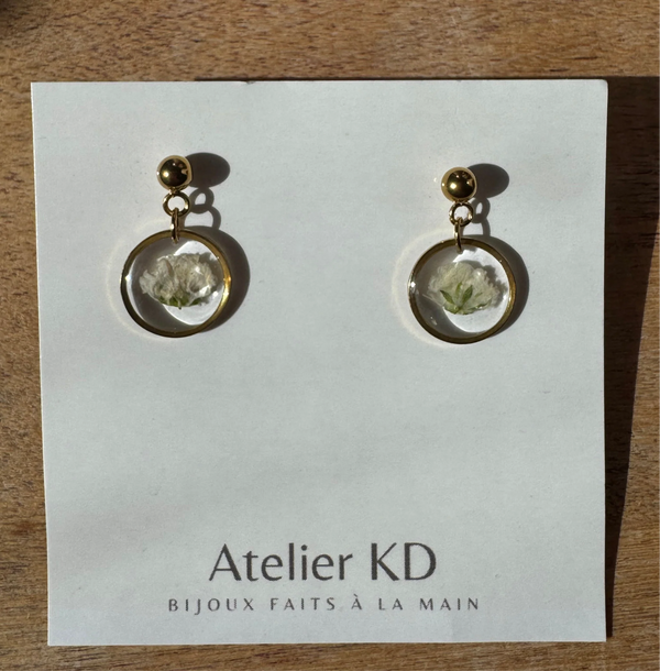 Boucles d'oreilles Gigi blanc - arloca