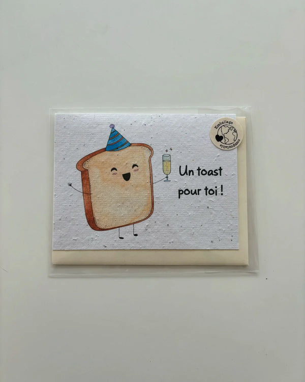 Carte de souhaits plantable Un toast pour toi