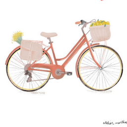 Carte de souhaits Vélo de femme - arloca