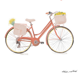 Carte de souhaits Vélo de femme - arloca