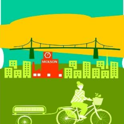 Carte de souhaits Vélo devant le pont Jacques-Cartier - arloca