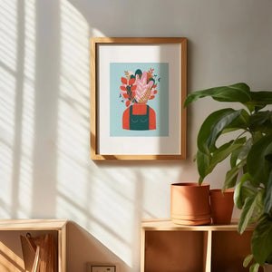 Affiche Tête fleurie 8"x10" - arloca