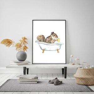 Affiche l'Écureuil prenant son bain - arloca