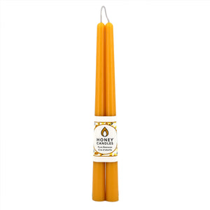 Bougies en cire d'abeille Naturelles 12 po (paquet de 2) - arloca