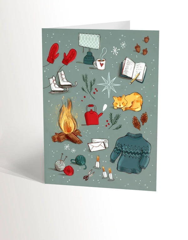 Carte de vœux Le réconfort d'hiver - arloca