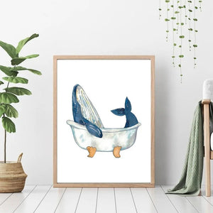 Affiche Baleine à bosse prenant son bain - arloca