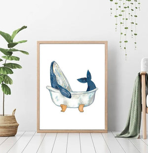 Affiche Baleine à bosse prenant son bain - arloca