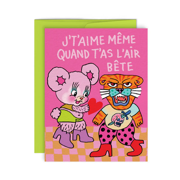 Carte de souhaits Amour bête