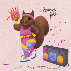 Carte de souhaits Bonne Fête Castor - arloca