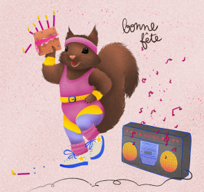 Carte de souhaits Bonne Fête Castor - arloca