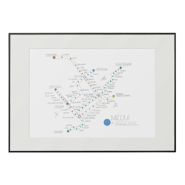 Affiche Carte du métro de Montréal