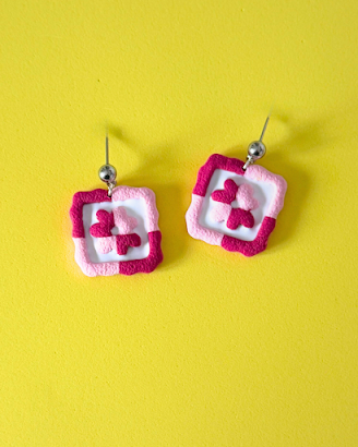 Boucles d'oreilles Carré fleuri - arloca