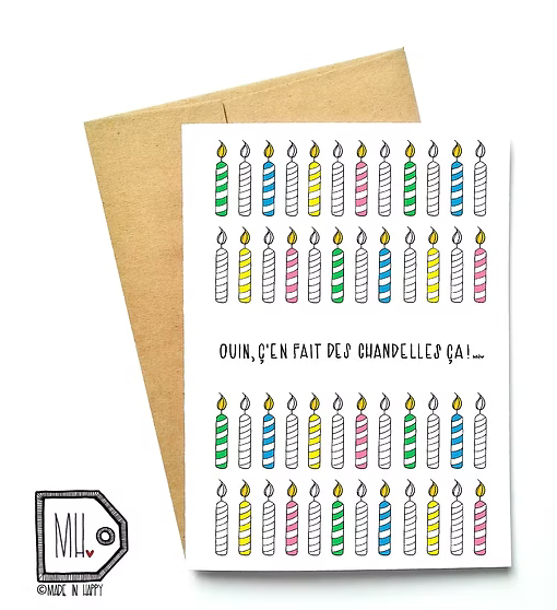 Carte de souhaits Ouin, c'en fait des chandelles ça! - arloca