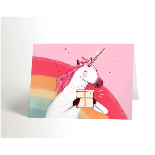 Carte de souhaits La licorne rose