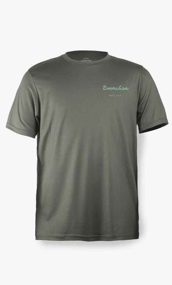 T-shirt en laine mérino Tee Vert de gris - arloca