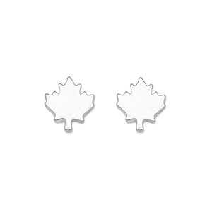 Boucles d'oreilles feuille d'érable argent - arloca