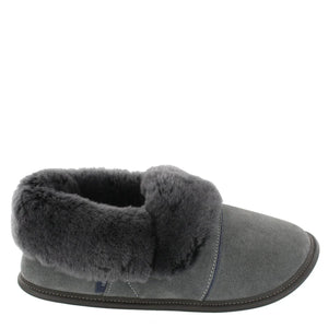 Pantoufles basses en mouton pour homme, La paresseuse charbon/silverfox, Garneau