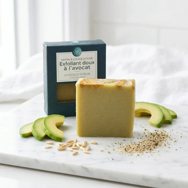 Savon exfoliant doux à l'avocat