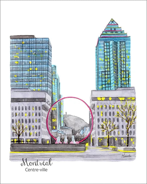 Affiche Montréal Centre-ville - arloca