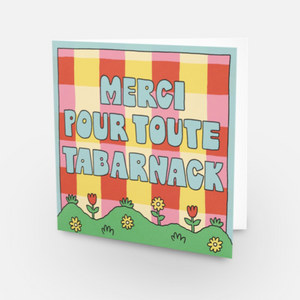 Carte de souhaits Merci tabarnack.