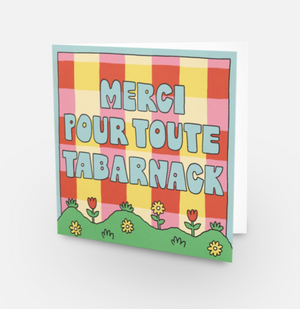 Carte de souhaits Merci tabarnack.
