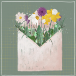 Carte de souhaits Enveloppe de fleurs - arloca