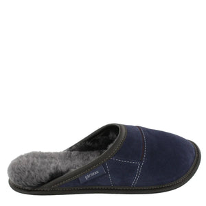 Pantoufles mule en suède marine pour homme, Garneau