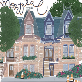 Carte de souhaits rue Jeanne-Mance Montréal - arloca