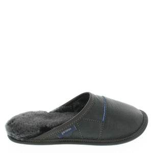 Pantoufles pour homme Mule en cuir noir/sylverfox - arloca