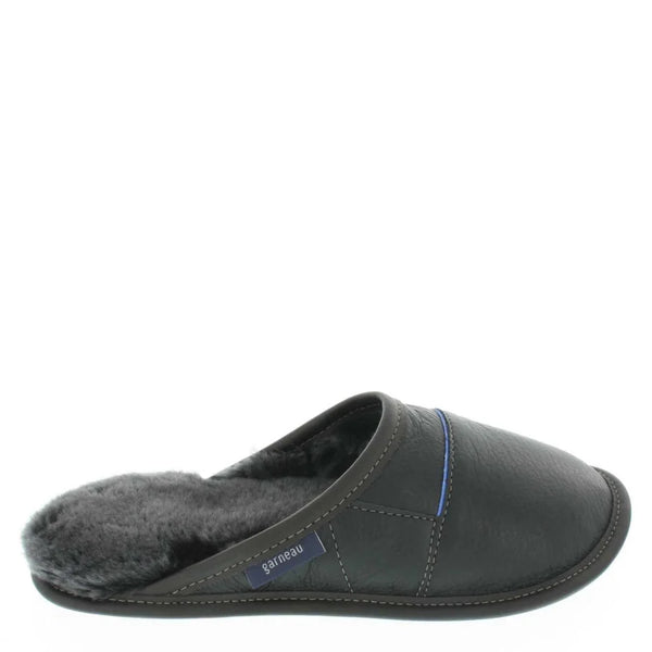 Pantoufles pour homme Mule en cuir noir