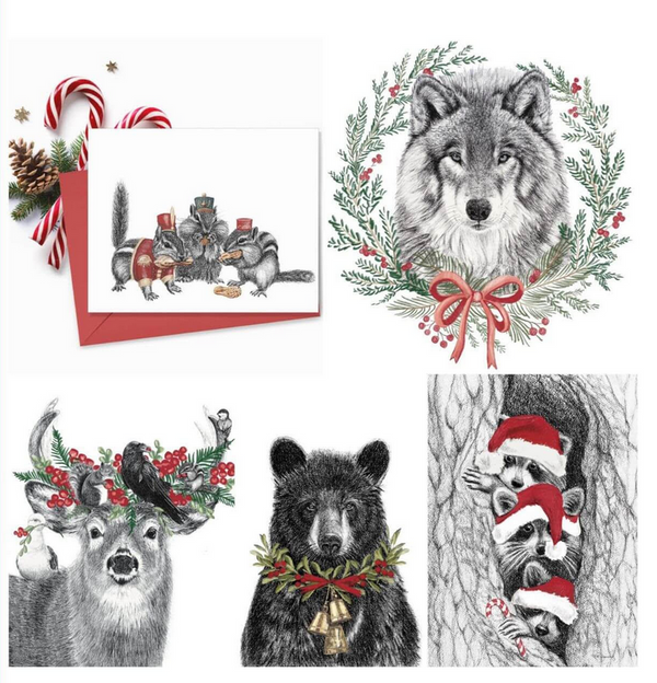 Ensemble de 5 cartes de vœux de Noël
