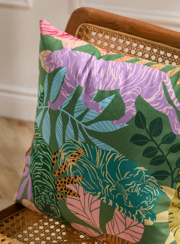 Housse de coussin en velours Tigresse - arloca
