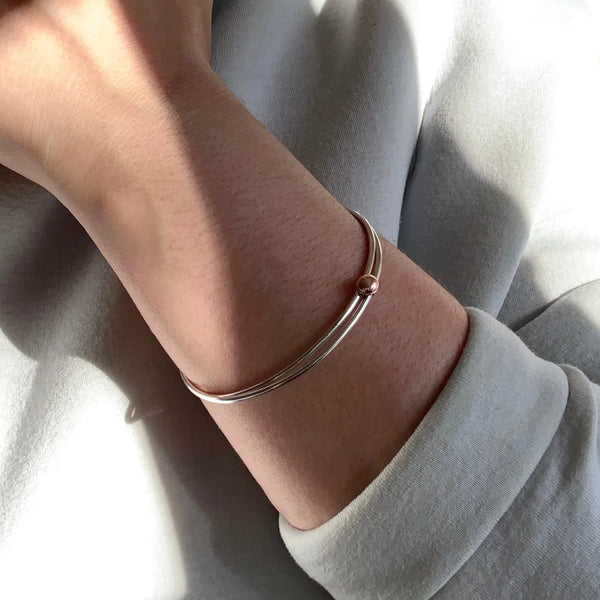 Bracelet double fils entremêlés - arloca