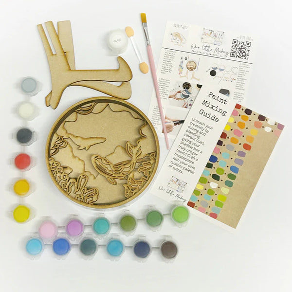 Kit d'artisanat de boîte à ombre "Une histoire de baleine" - arloca