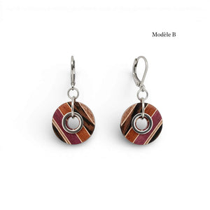 Boucles d'oreilles en bois Mosaïque - arloca
