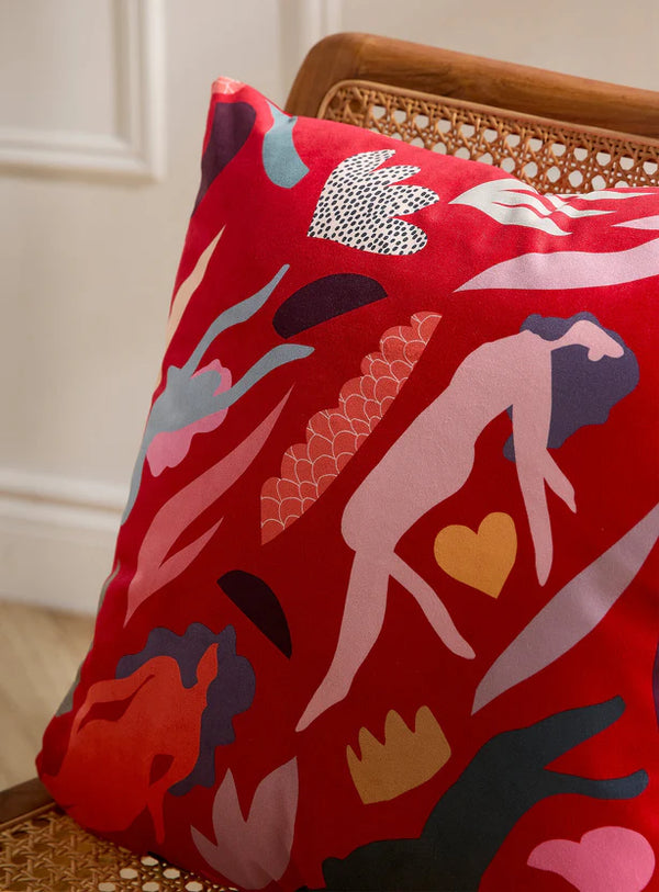Housse de coussin en veloiurs Tout le long - arloca