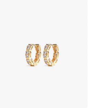 Boucles d'oreilles Cruz plaqué or 24K.