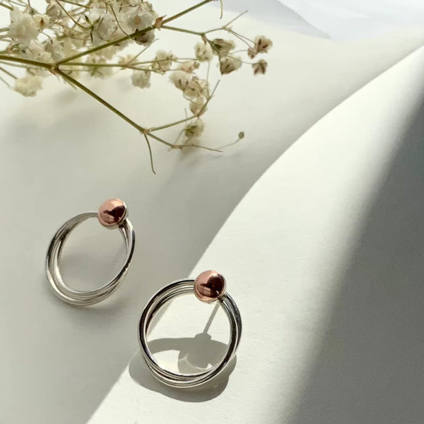 Boucles d'oreilles Anneaux entrelacés - arloca