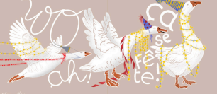 Carte de souhaits Les oies en fête - arloca