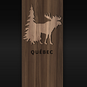 Signet en bois Orignal en forêt Québec - arloca